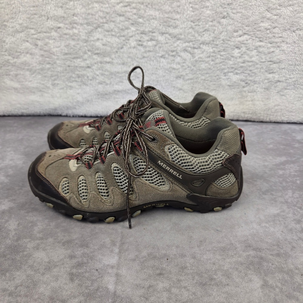 Merrell Brindle Performance Mens 9.5 Hiking Shoes Olive Green Brown Low Top